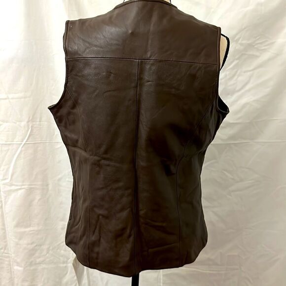 Pamela McCoy women’s brown leather vest size S - Picture 3 of 11